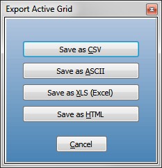 text export dialog
